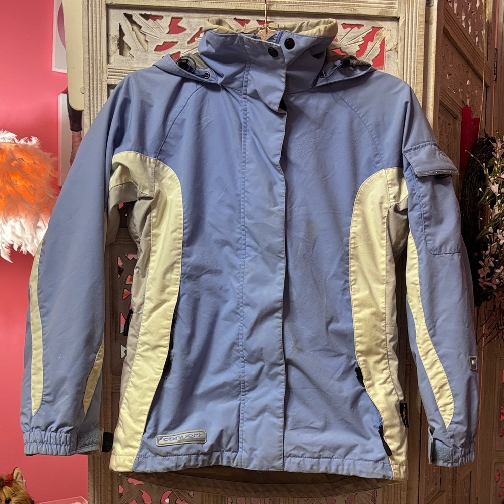 Women's Columbia Blue/Cream/Grey Jacket Size: X Small